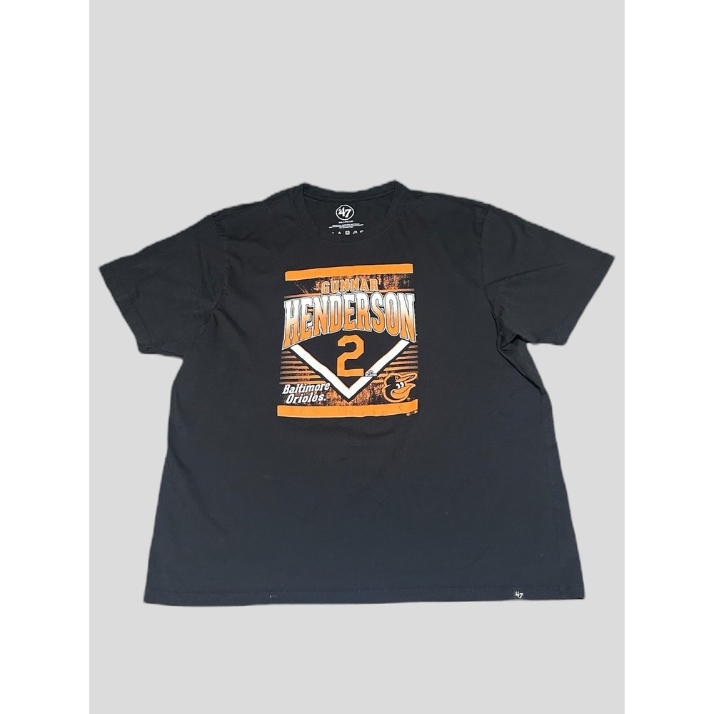 Gunnar Henderson Shirt Mens 2XL Baltimore Orioles 47 Brand Black MLB